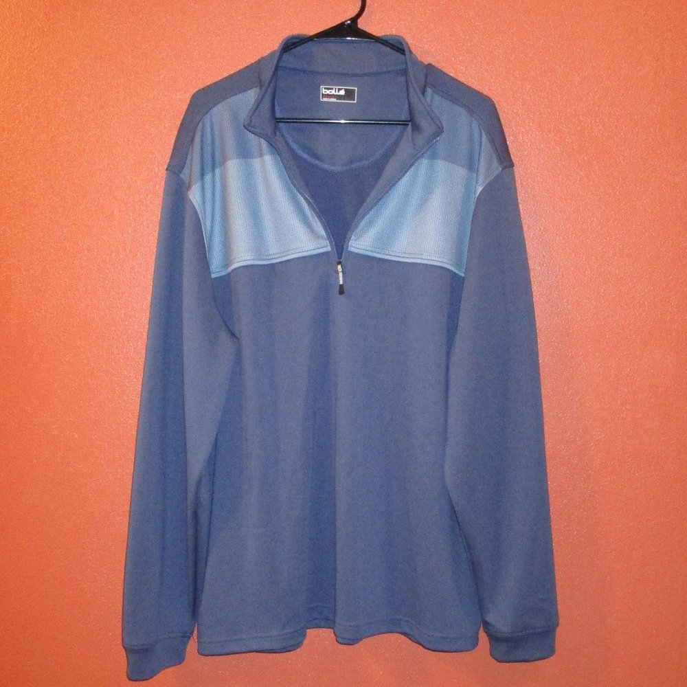Bolle Sweatshirt Men XXL Blue Long Sleeve Zip Front Athletic Outdoors Sweatshirt